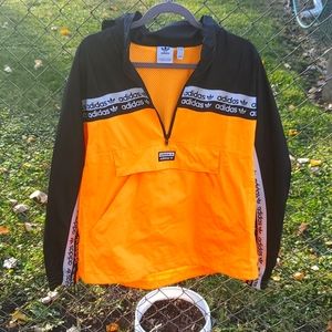Adidas neon orange vocal windbreaker RVY, Adidas windbreaker. Adidas jacket